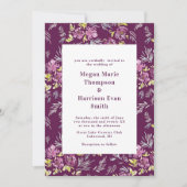 Moderne Paarse Waterverf - Uitnodiging tot weduwsc (Voorkant)