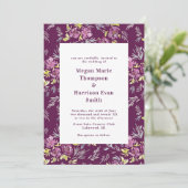 Moderne Paarse Waterverf - Uitnodiging tot weduwsc (Staand voorkant)