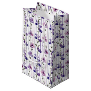 Moderne paarse waterverf van het floreel patroon klein cadeauzakje