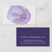 Moderne Paarse Waterverf was Visitekaartje (Voorkant / Achterkant)
