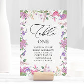 Moderne Paarse Waterverf Wildflower Bruiloft Kaart