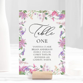 Moderne Paarse Waterverf Wildflower Bruiloft Kaart