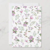 Moderne Paarse Waterverf Wildflower Bruiloft Save The Date (Achterkant)