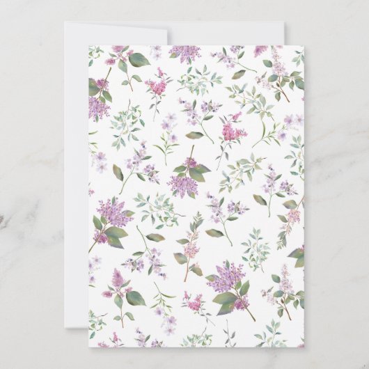 Moderne Paarse Waterverf Wildflower Bruiloft Save The Date (Achterkant)