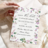 Moderne Paarse Waterverf Wildflower Bruiloft Save The Date