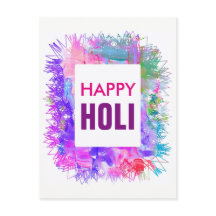 Moderne Paarse Waterverven Happy Holi