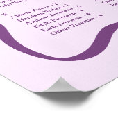 Moderne Paarse Wavy alfabetische zithoek Poster (Hoek)