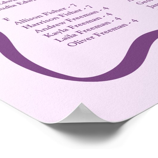 Moderne Paarse Wavy alfabetische zithoek Poster (Hoek)