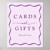 Moderne Paarse Wavy Lijst Kaarten en geschenken Poster (Voorkant)