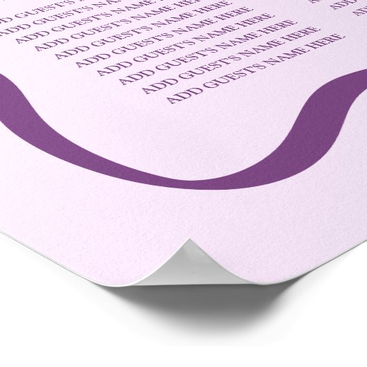 Moderne Paarse Wavy Lijst Trouwstoel Grafiek Poster (Hoek)