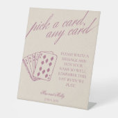 Moderne Paarse Wedding speelkaarten voetstuk teken Reclamebord Met Voetstuk (Voorkant)