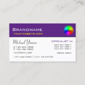 Moderne Paarse White Simple met Logo Professional Visitekaartje (Achterkant)