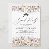 Moderne Paarse Wildbloemen Bloemen Bloemen Afstude Kaart (Voorkant)