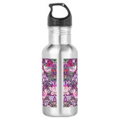 Moderne Paarse William Morris Strawberry Thief Waterfles (Achterkant)