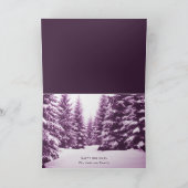 Moderne paarse winterbos multi foto kerst kaart (Binnen)
