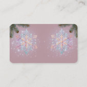 Moderne Paarse wintersneeuwvlokken Schattige Baby  Informatiekaartje (Achterkant)