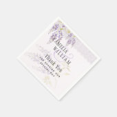 Moderne Paarse Wisteria Bloemrijke Kant Bruiloft Servet (Hoek)