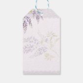 Moderne Paarse Wisteria Bloemrijke Kanten Bruiloft Cadeaulabel (Achterkant)