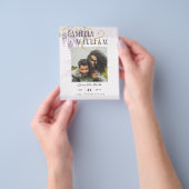 Moderne Paarse Wisteria Foto Trouw Save The Date Flyer (Hand)