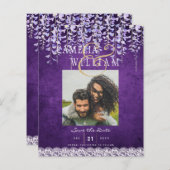 Moderne paarse Wisteria Kant Bruiloft (Voorkant / Achterkant)