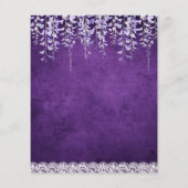 Moderne Paarse Wisteria Kant Bruiloft Flyer (Achterkant)