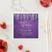 Moderne Paarse Wisteria Kant Trouw Servet (Insitu)