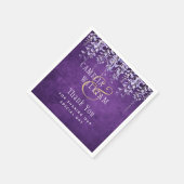 Moderne Paarse Wisteria Kant Trouw Servet (Hoek)