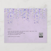 Moderne Paarse Wisteria Lace PHOT) Wedding INVITE (Achterkant)