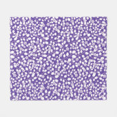 Moderne Paarse witte bloemen bloementakken Fleece Deken (Voorkant (Horizontaal))