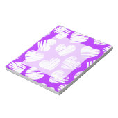 Moderne Paarse Witte Doodled Heart Valentijnsdag Notitieblok (Linkerzijde)