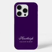 Moderne Paarse Witte Monogram Naam Case-Mate iPhone Case (Achterkant)