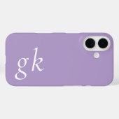 Moderne Paarse Witte Monogram Naam Case-Mate iPhone Case (Achterkant (horizontaal))