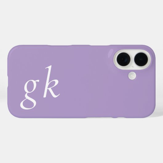 Moderne Paarse Witte Monogram Naam Case-Mate iPhone Case (Achterkant (horizontaal))
