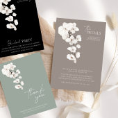 Moderne Paarse Witte Orchidee Bloemige Bruiloft Bedankkaart