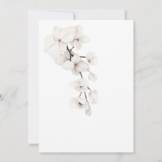 Moderne Paarse witte orchideeën bloemen bruiloft Save The Date (Achterkant)