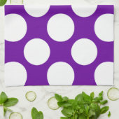 Moderne Paarse witte poka dots patroon Theedoek (Gevouwen)