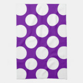 Moderne Paarse witte poka dots patroon Theedoek (Verticaal)