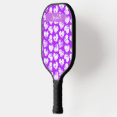 Moderne Paarse Witte Tekening Hart Valentijn Naam Pickleball Paddle (Links)