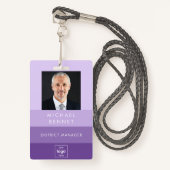 Moderne Paarse zakelijke foto-ID Badge (Voorkant met draagriem)