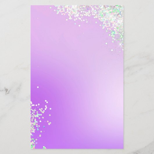 Moderne Paarse zilver Glitter Salon-prijslijst Flyer (Achterkant)