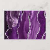 Moderne Paarse zilveren agaat leisteen bruiloft de Informatiekaartje (Achterkant)