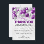 Moderne Paarse Zilveren Balloon Glam Glitter Verja Bedankkaart<br><div class="desc">Modern Glam Paarse Violet Silver Balloon Glitter Sparkle Any Age Dank u Verjaardag Kaart</div>