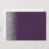 Moderne Paarse Zilveren Glitter Bruiloft Kaart (Achterkant)