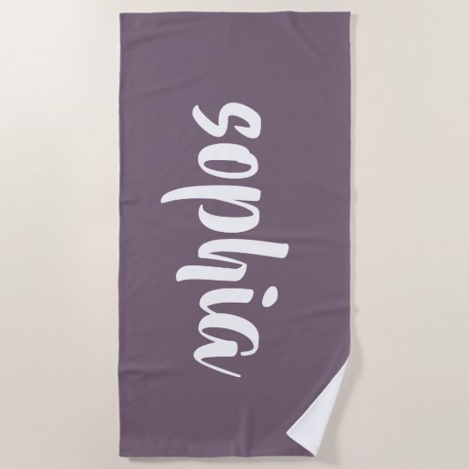 Moderne Paarse zomerpool monogramnaam Strandlaken (Voorkant)