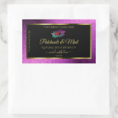 Moderne Paarse zwarte gelaatslabels voor glitter L Rechthoekige Sticker (Tas)