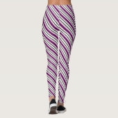Moderne Paarse zwarte strepen Leggings (Achterkant)