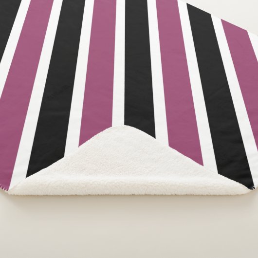 Moderne Paarse zwarte strepen Sherpa Deken (3/4)