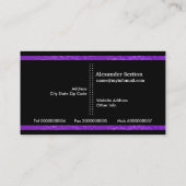 Moderne paarse, zwarte verticale strepen fotograaf visitekaartje (Achterkant)