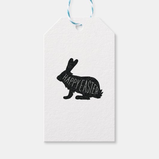 Moderne paasbunny Gift Label | Vrolijk Pasen Cadeaulabel (Voorkant)