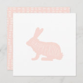 Moderne paasbunny Kaart - Roze | Vrolijk Pasen (Voorkant / Achterkant)